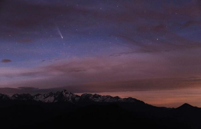 The “comet of the century” photographed above a famous peak in the Pyrenees