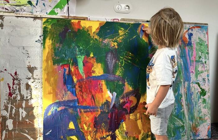 Laurent, 3 years old, paints works estimated at several thousand euros