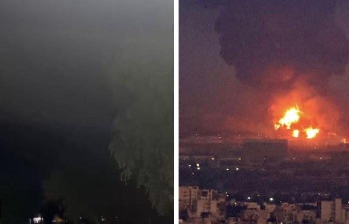 Israel currently bombs Tehran in response to a ballistic missile attack launched by Iran (Video)