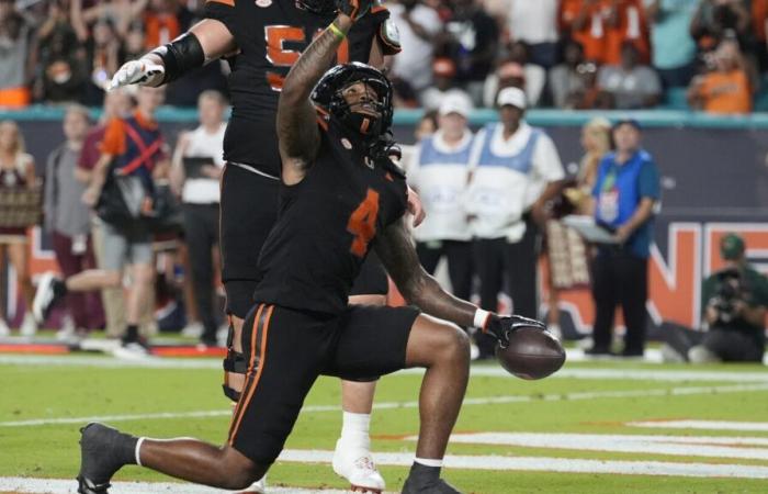 No. 6 Miami remains unbeaten, topping Florida State 36-14 in rivalry game