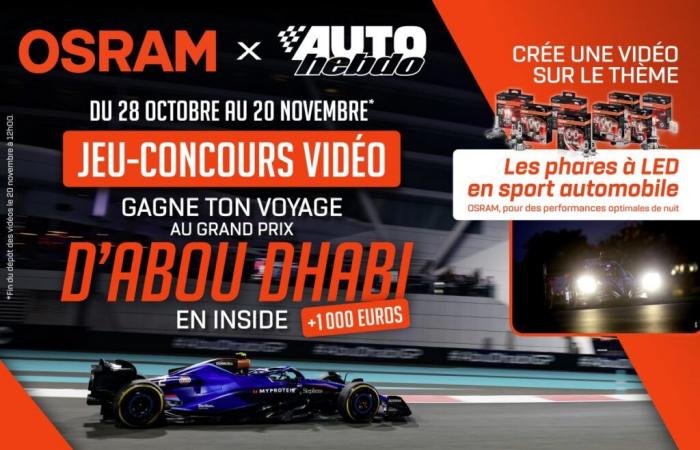 OSRAM x Autohebdo competition: Win your ticket for the Abu Dhabi F1 GP + €1000!