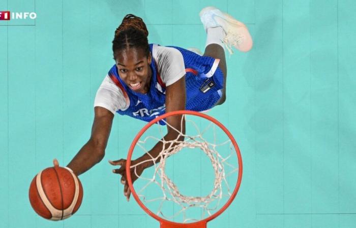 Dominique Malonga becomes the first French basketball player in history to successfully dunk in an official match