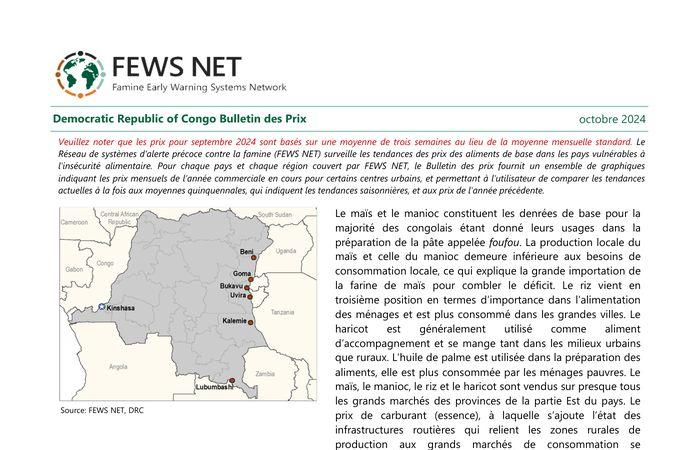 Democratic Republic of the Congo Price Bulletin, October 2024 – Democratic Republic of the Congo