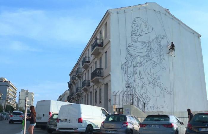 Three things to know about the giant fresco in support of SOS Méditerranée on the “Zidane wall” in Marseille