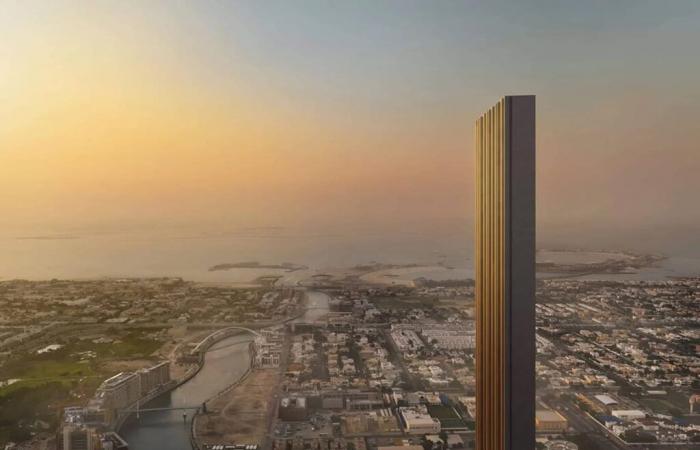 this new 380 m high building is so narrow that there is only one apartment per floor