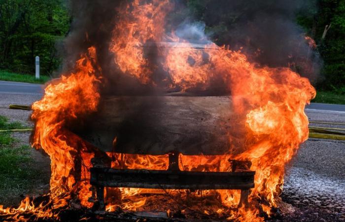 the cars of two coaches of the Colomiers club burned