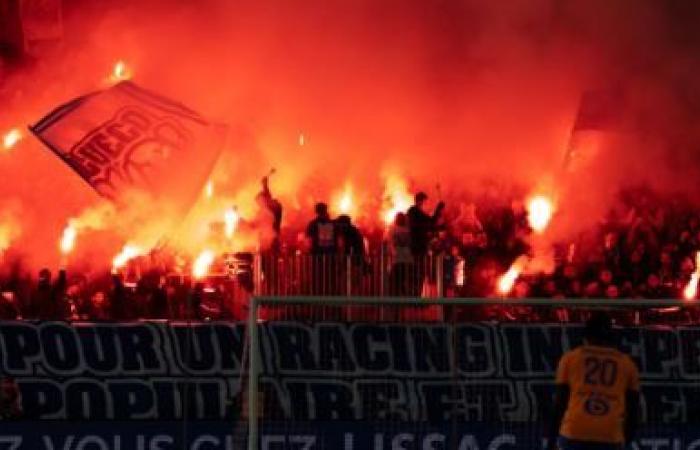 A French fan burns an Algerian flag in the stands during a French Ligue 1 match. Consequences