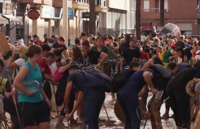 in the heart of Paiporta, a town traumatized by devastating floods