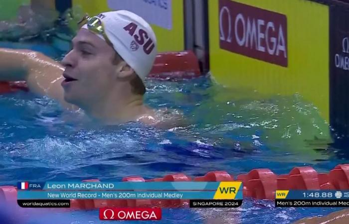 Léon Marchand smashes the short course 200m medley world record