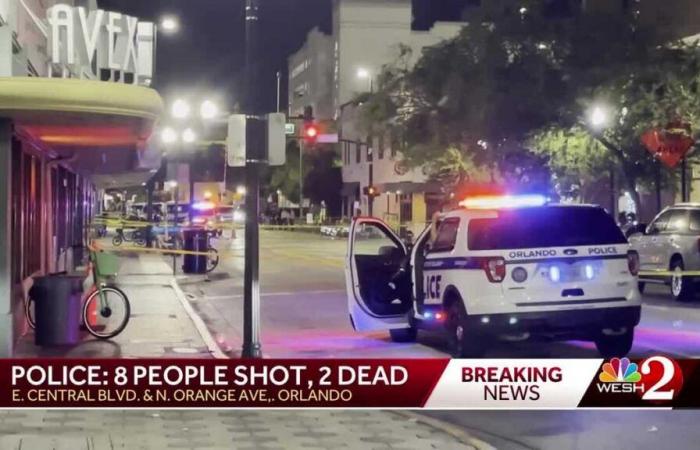 Two dead, six people hurt after shooting in downtown Orlando