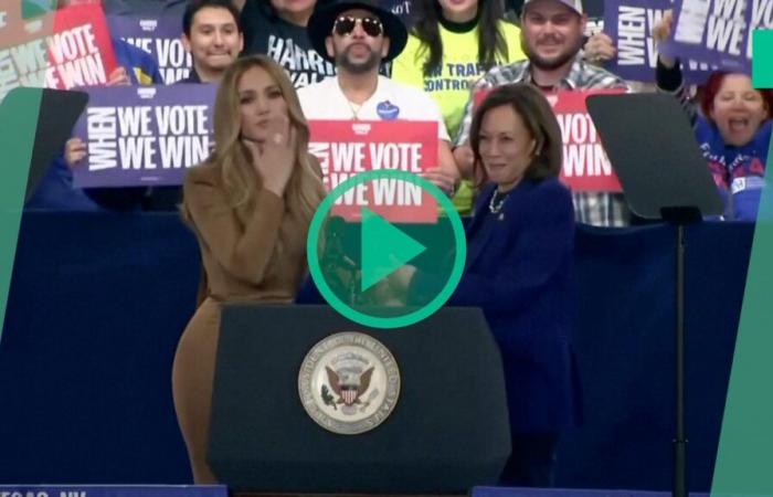 Jennifer Lopez was alongside Kamala Harris in Las Vegas