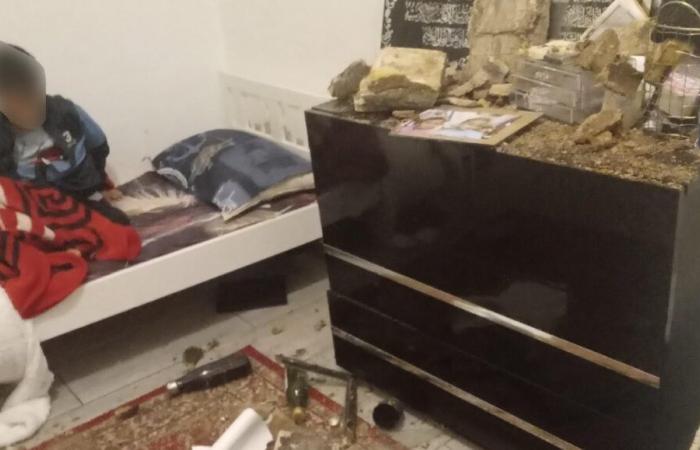 “Everything collapsed right next to the bed where my son was sleeping”