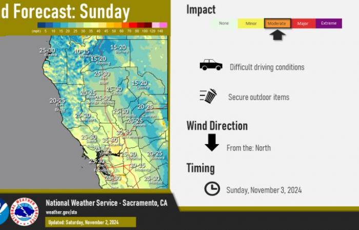 Lingering showers this morning, periods of gusty north winds develop next week