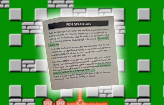 “We also hate crybabies”: the manual for this Nintendo video game from the 90s is crazy, its author has completely let loose!