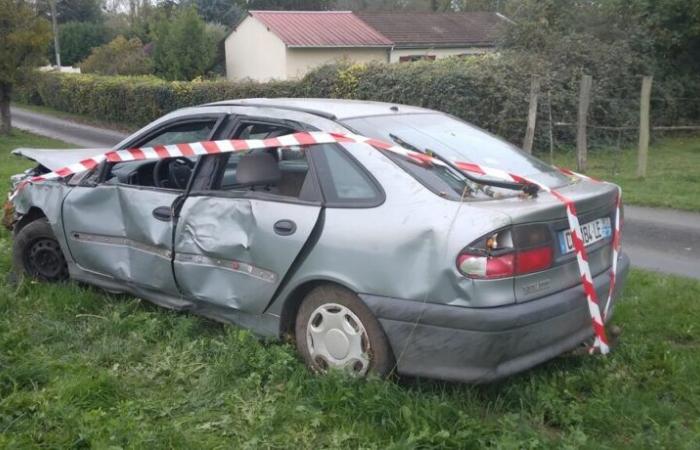 Spectacular in Orne, a motorist crosses a hedge to avoid a vehicle