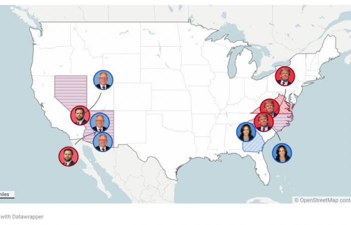 Where are the presidential candidates on Nov. 2?