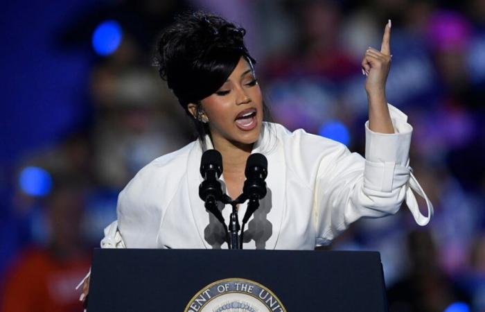 Cardi B perseveres through teleprompter glitch to deliver Harris endorsement