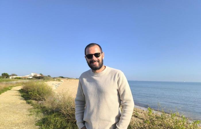 actor and director Hugo Becker strolling on the Île de Ré