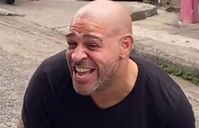 Brazil legend Adriano seen partying in the street with no shoes on weeks before returning to play one last match at 42