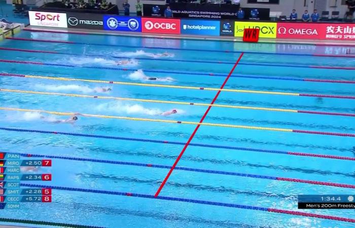 Léon Marchand wins the 400m medley and finishes second in the 200m freestyle in Singapore