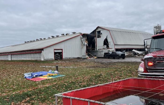 Major fire on a Lyster farm