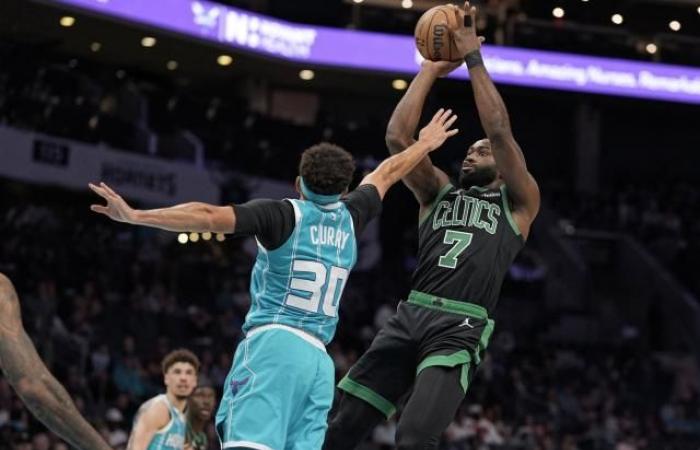 The Boston Celtics win in pain against the Charlotte Hornets in the NBA