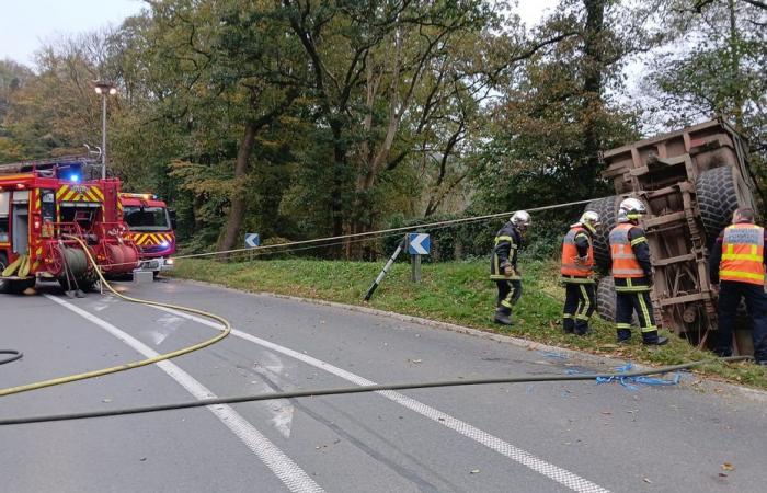 A 16-year-old boy falls eight meters with his tractor