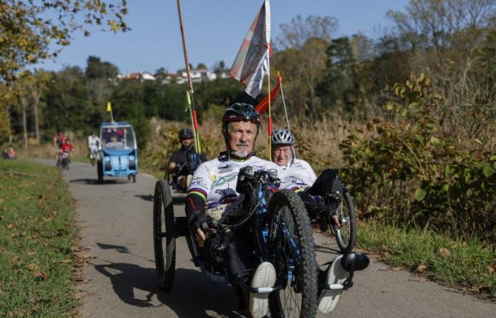 the recumbent bike on the banks of the Nive, a life-size breath of fresh air