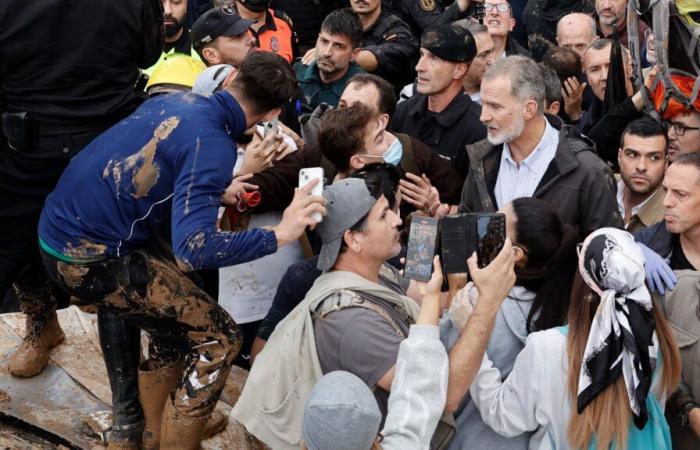 Screams and throwing mud at the kings, Sánchez and Mazón