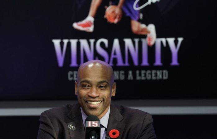 Raptors beat Kings 131-128, as Vince Carter’s jersey is retired