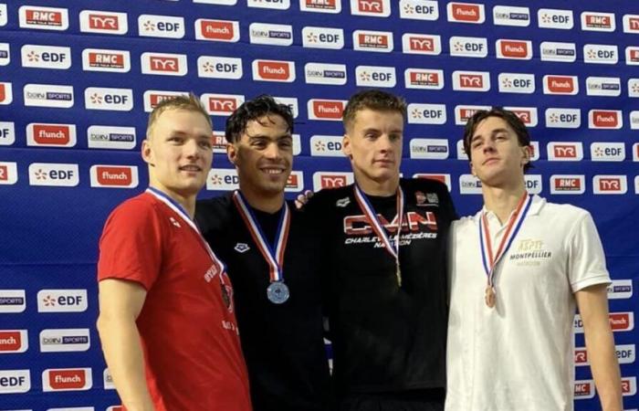 The beautiful harvest of Ardennes Emilien Mattenet at the French short course swimming championships