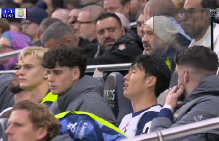 Son Heung-min in X-rated meltdown on Tottenham bench after being left visibly shocked by Postecoglou subbing him off