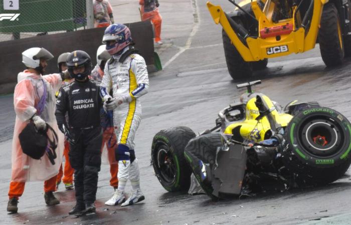 The five crashes of the qualifying session for the Brazilian Grand Prix