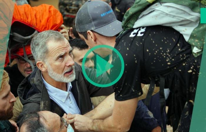 The King of Spain Felipe VI and Queen Letizia attacked by flood victims near Valencia