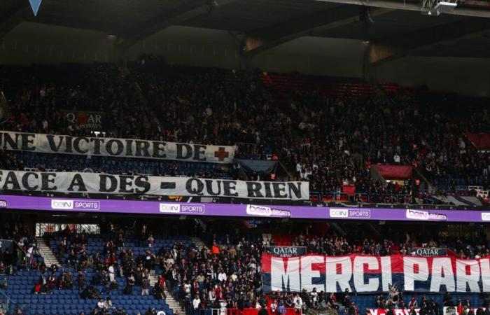 the mocking banner of the Parisian ultras for the victory against OM