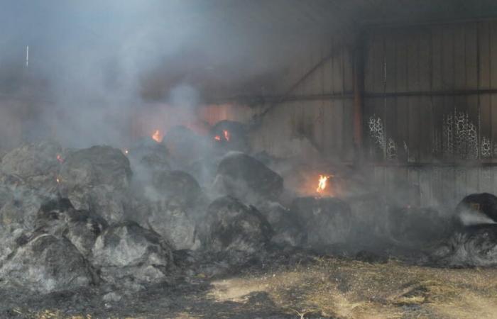 Swore. Several tons of straw go up in smoke in Brevans