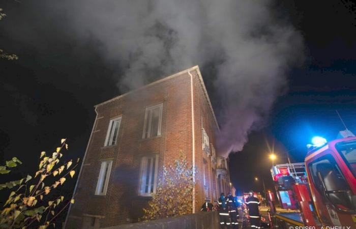 a fire breaks out in the cellar of a house north of Beauvais