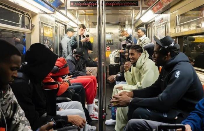 Detroit players took the New York subway to their game