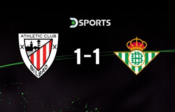 Athletic Bilbao resolved its game on date 12 with a 1-1 draw against Betis