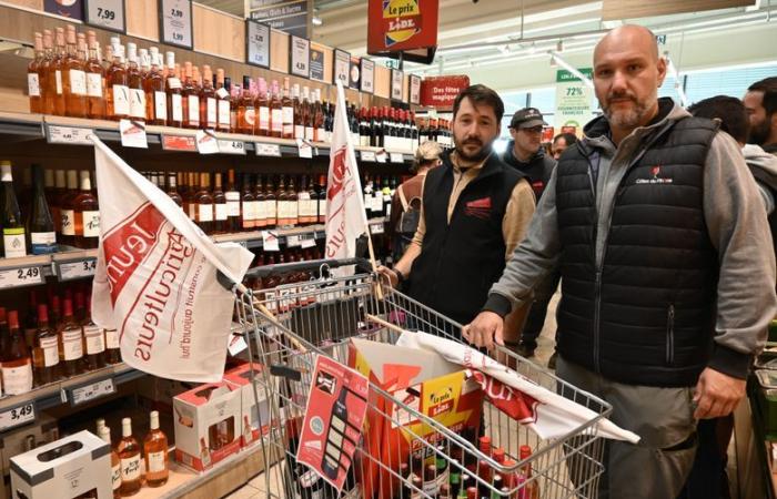 “A distress call because the sales prices are too low” for the Gard winegrowers who demonstrated at the Lidl in Bagnols-sur-Cèze