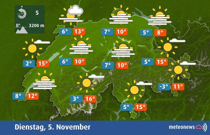 Stable and anticyclonic autumn weather (November 4, 2024)