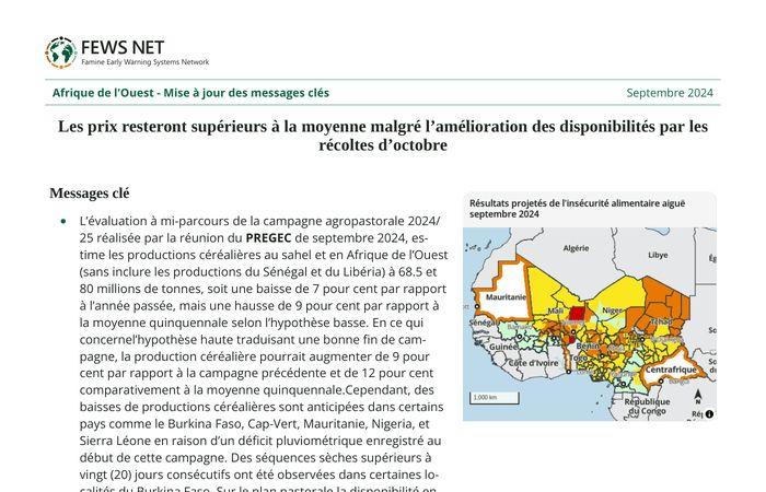 West Africa – Updated key messages: Prices will remain above average despite improved availability from the October, September 2024 harvests – Nigeria