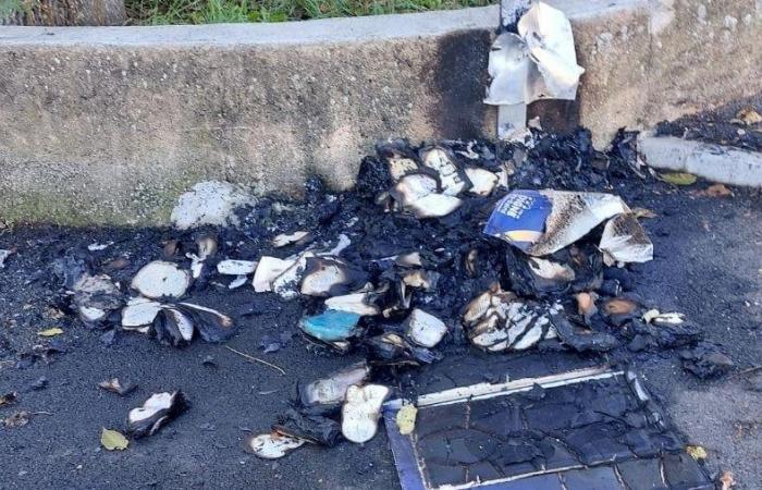 in Digne-les-Bains, the book box on Boulevard Victor-Hugo ends in ashes