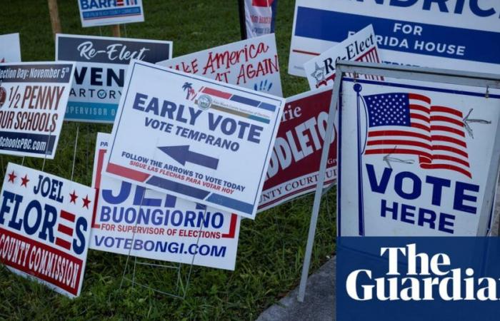 US presidential election updates: Poll shows Harris ahead in early voting as Trump jokes about reporters being shot | US elections 2024