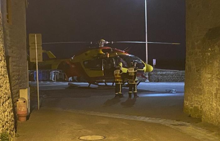 A motorcyclist seriously injured after a head-on collision with a motorist in Cotentin