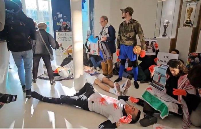 France-Israel: “Genocide Champions League”… Pro-Palestine activists take over the FFF headquarters and protest against the match being held