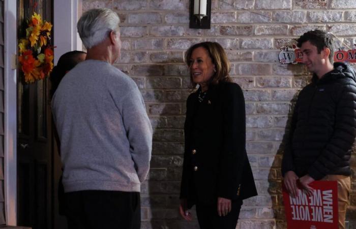 Kamala Harris goes door-to-door in Pennsylvania herself and surprises voters