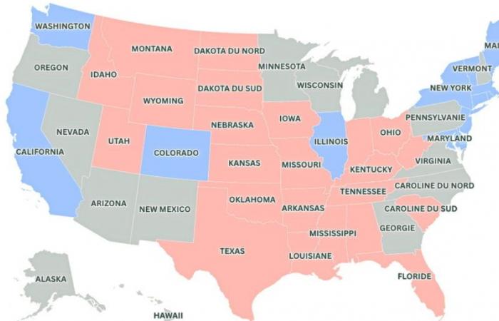 the results of the Trump-Harris duel state by state