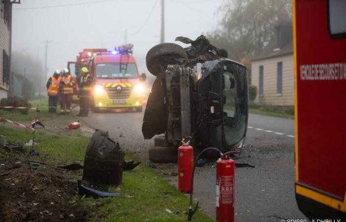 the car hits the radar and ends up on the side north of Beauvais