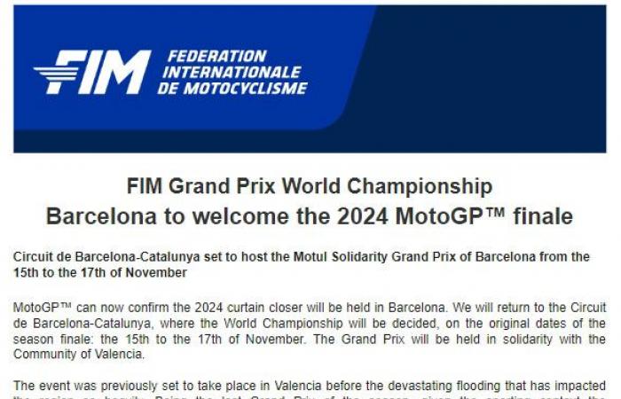 OFFICIAL MotoGP: Barcelona to host 2024 World Championship final